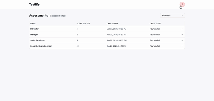Testlify LTI 1.3 Plugin Demo